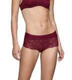 Triumph Body Make-Up Illusion Maroon Lace Shorts Panty