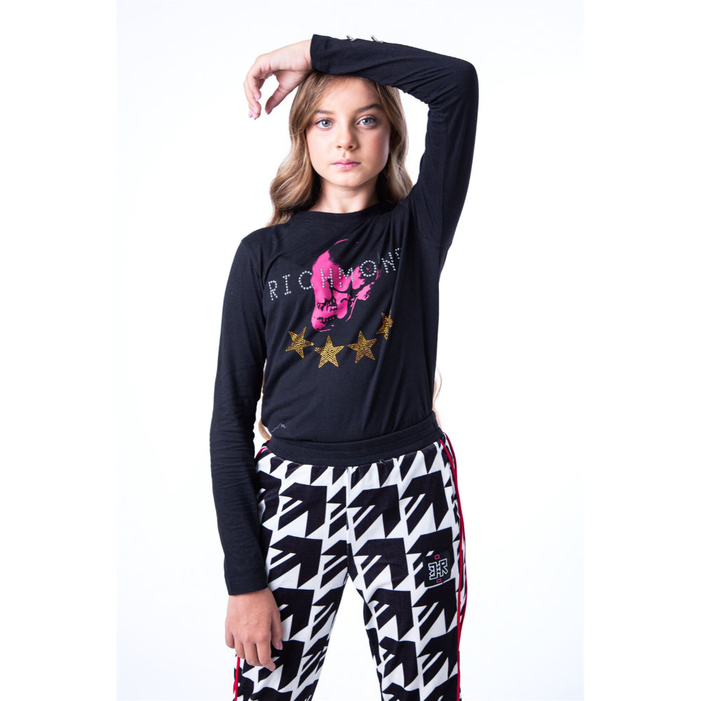 John Richmond Kids Sequins Black T-Shirt