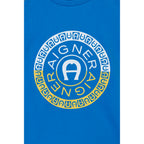 Aigner Kids Boy's Cotton Logo Blue T-Shirt