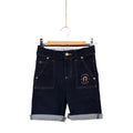Aigner Kids Boy's Drak Blue Logo Denim Shorts