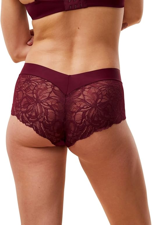Triumph Body Make-Up Illusion Maroon Lace Shorts Panty