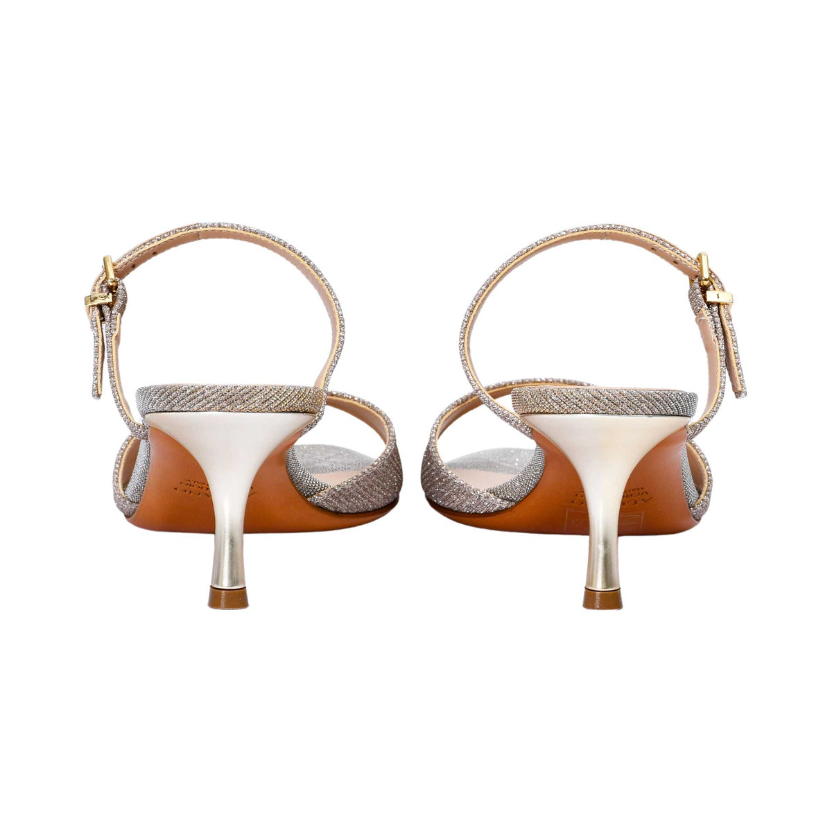 Albano Women's Silver Glitter Mule Sandals