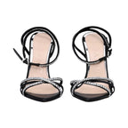 Albano Women's Patent Leather Crystal-Toe Heeled Sandal