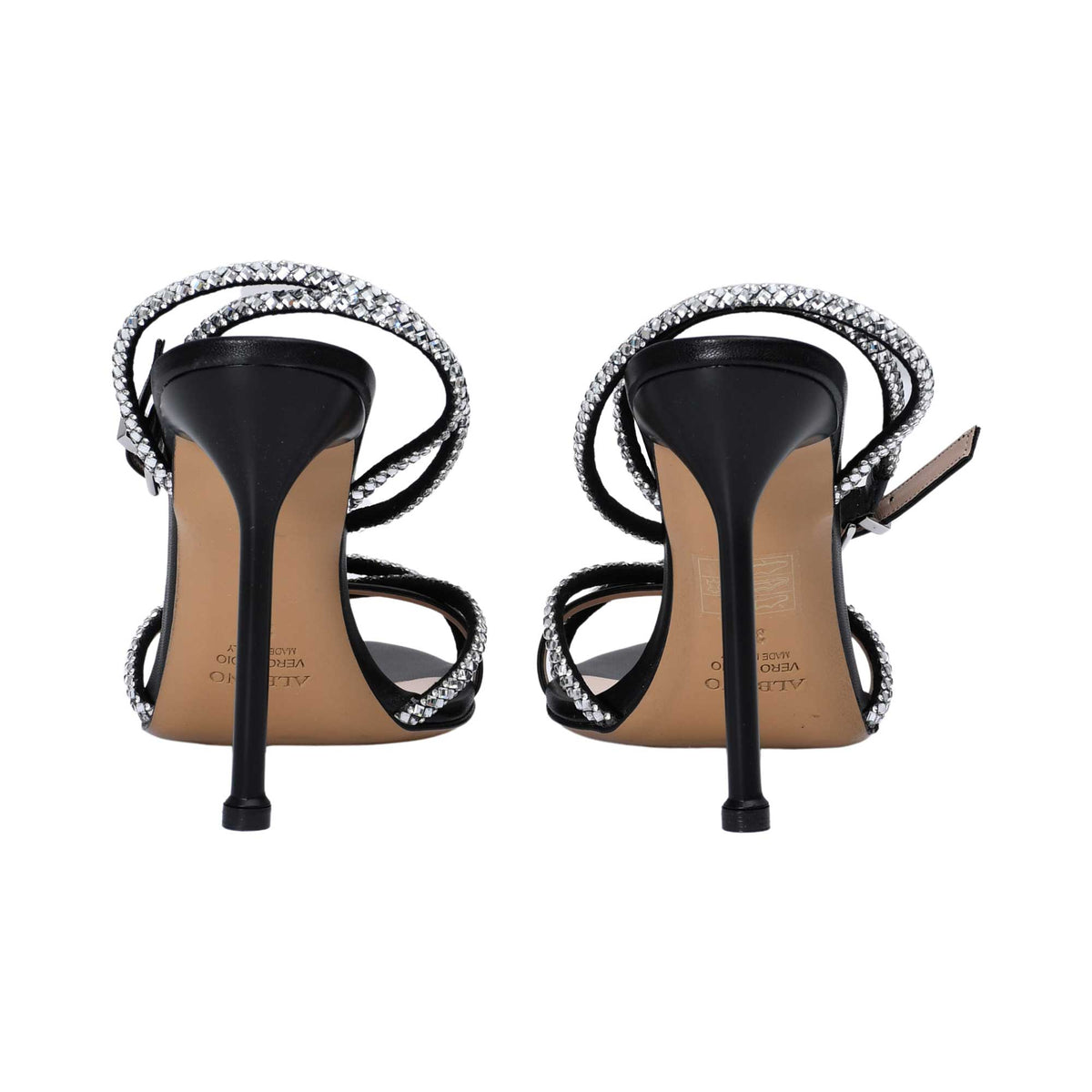 Albano Women's Patent Leather Crystal-Toe Heeled Sandal