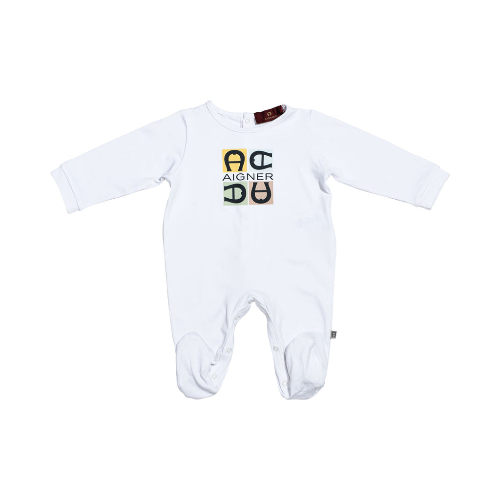 Aigner Kids New Born Boy's White Sleepsuit Set