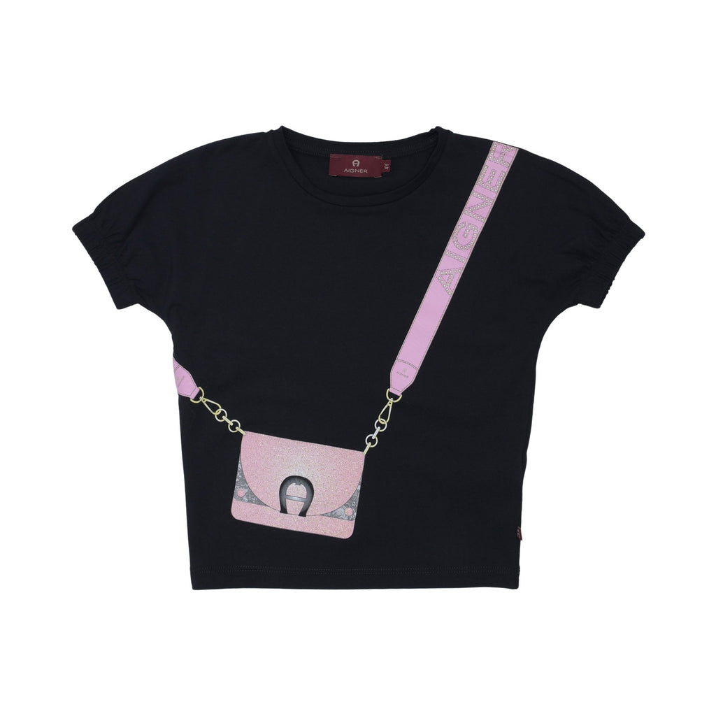 Aigner Kids Girl's Black T-Shirt