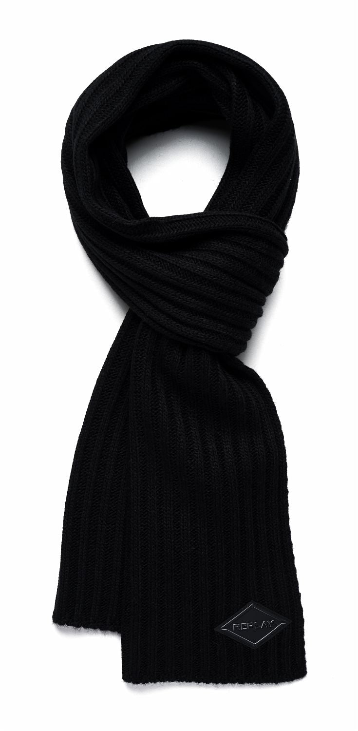 Replay Men's Solid-colored Ribbed Scarf
