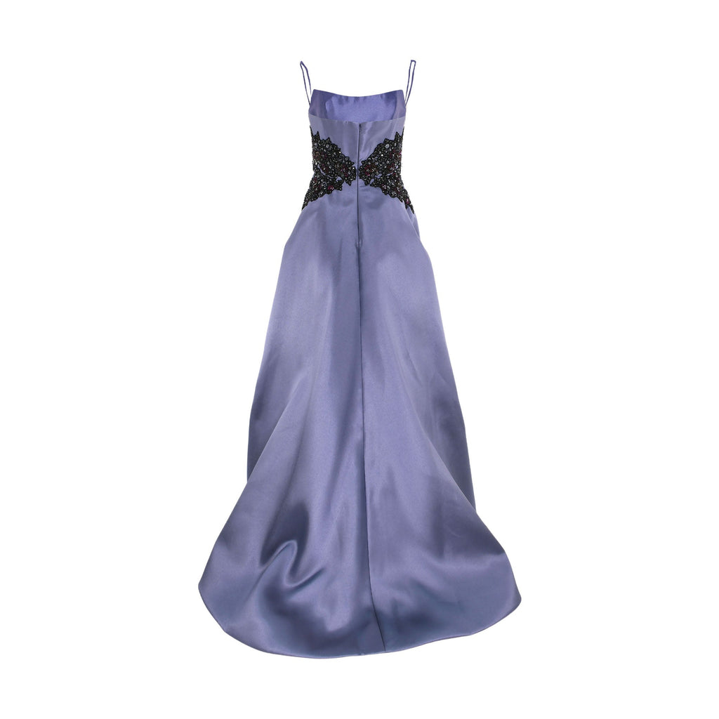 AMSALE Women's Mikado Beaded Waist Gown