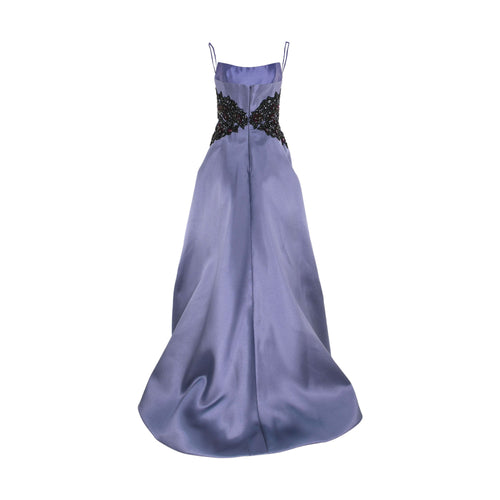 AMSALE Women's Mikado Beaded Waist Gown