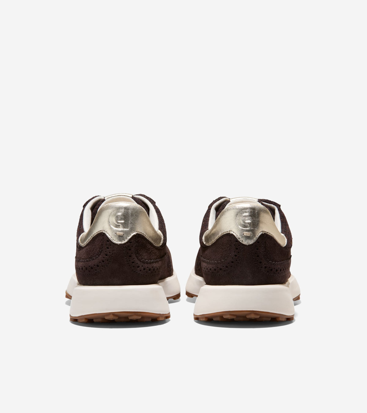 W34884:CH DK CHOCOLATE SUEDE/WOOL/SOFT GOLD/WHITE