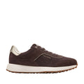 W34884:CH DK CHOCOLATE SUEDE/WOOL/SOFT GOLD/WHITE