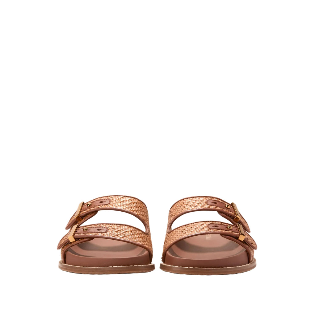 W31886:TAN RAFFIA/CH DK CUOIO LTR