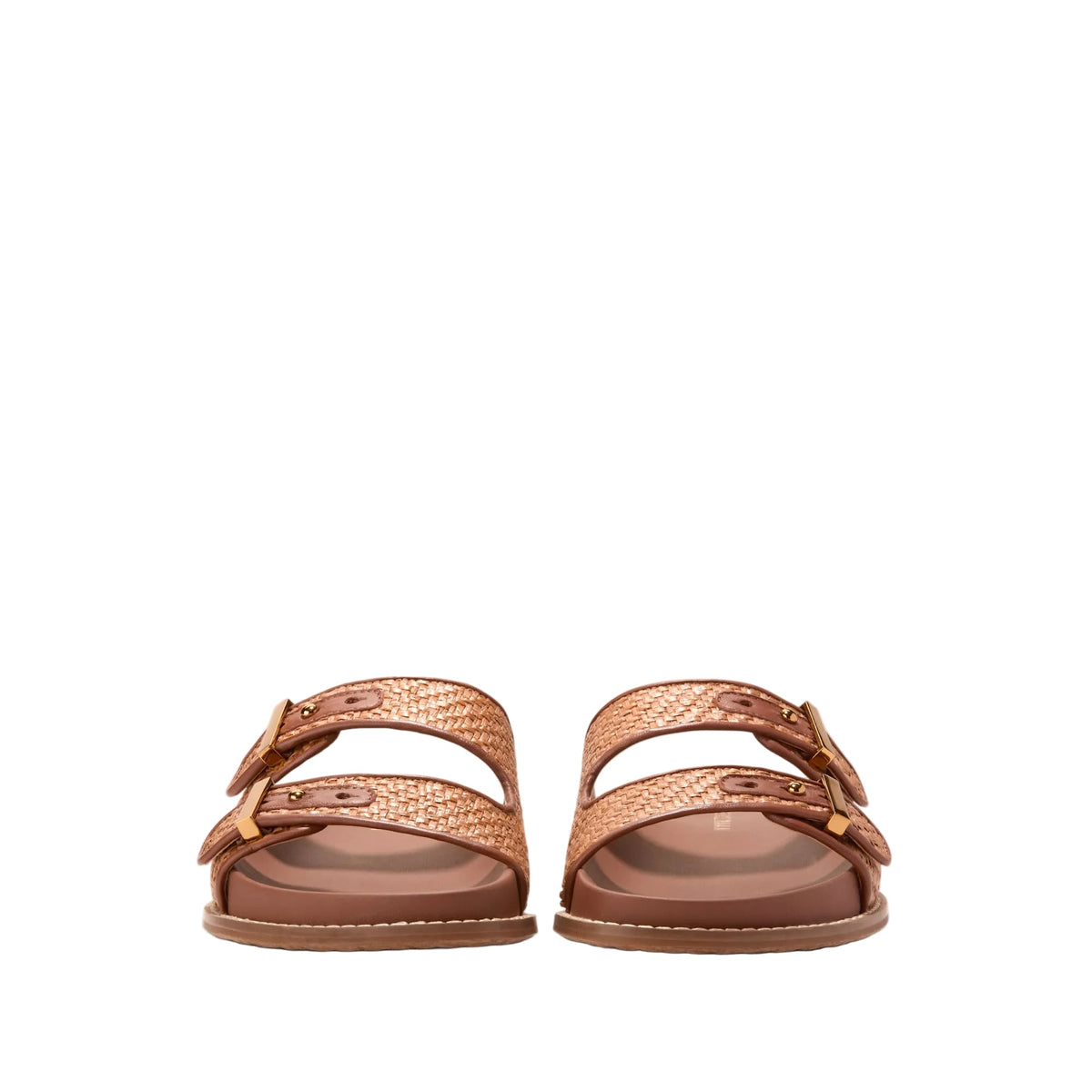 W31886:TAN RAFFIA/CH DK CUOIO LTR