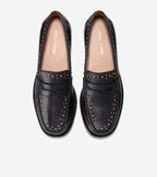 W34197:BLACK LEATHER/GOLD STUDS