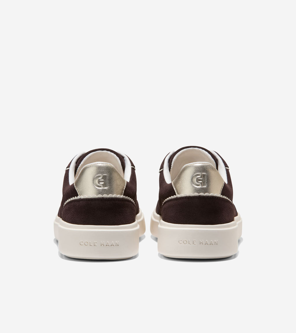 W34885:CH DK CHOCOLATE SUEDE/IVORY/SOFT GOLD/IVORY