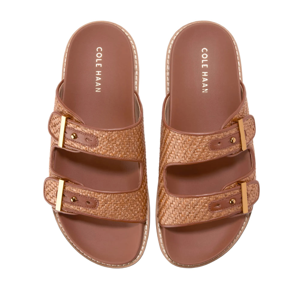W31886:TAN RAFFIA/CH DK CUOIO LTR