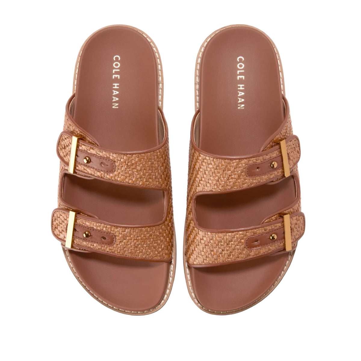 W31886:TAN RAFFIA/CH DK CUOIO LTR