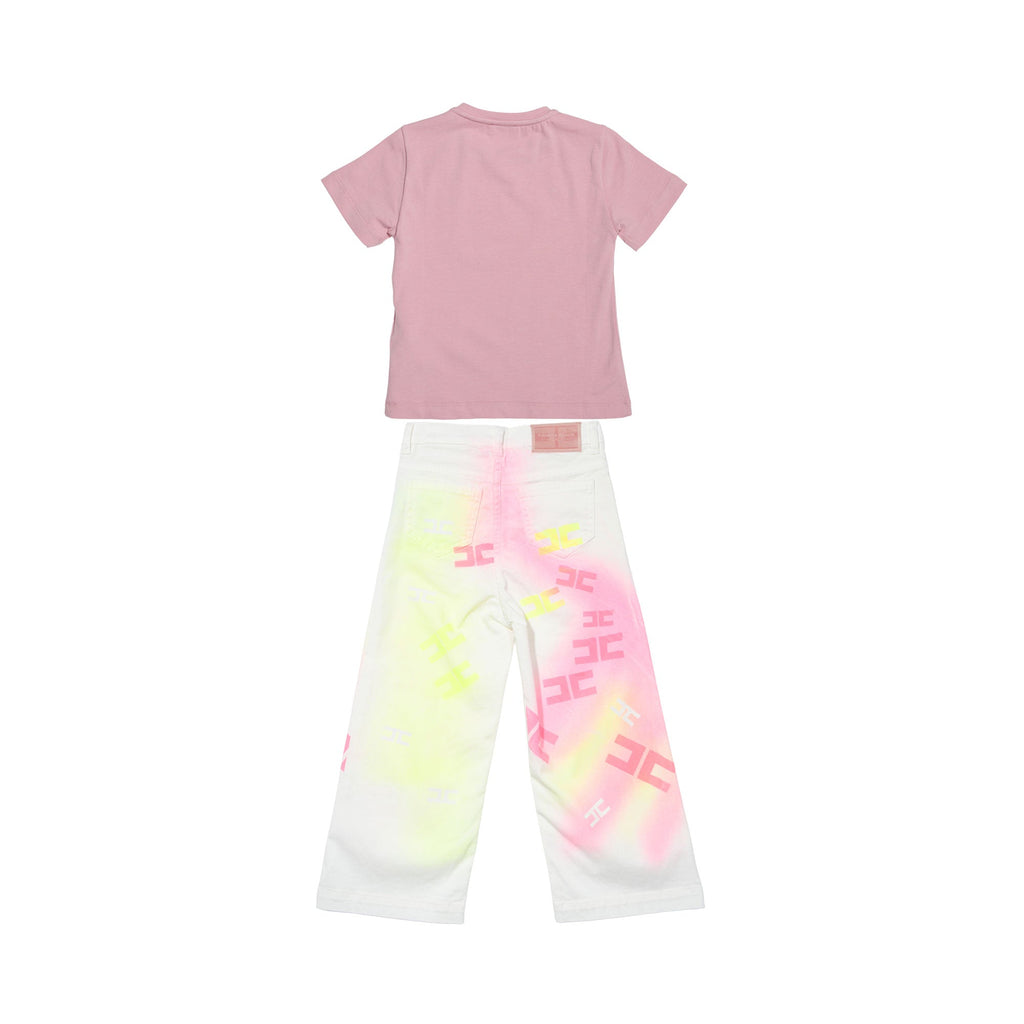 Elisabetta Franchi Kids Girl's Multicolor T-Shirt & Trousers Set