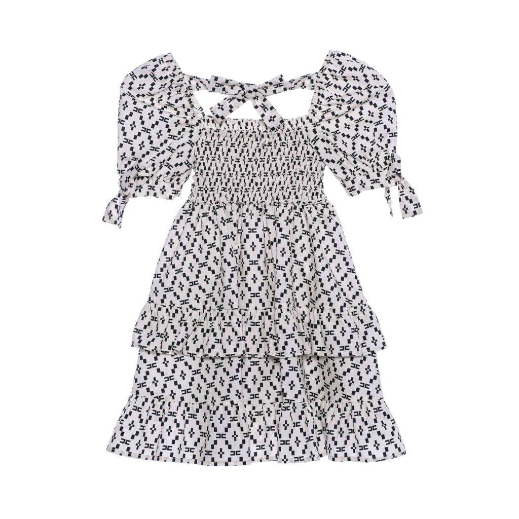 Elisabetta Franchi Kids Girl's White & Black Dress