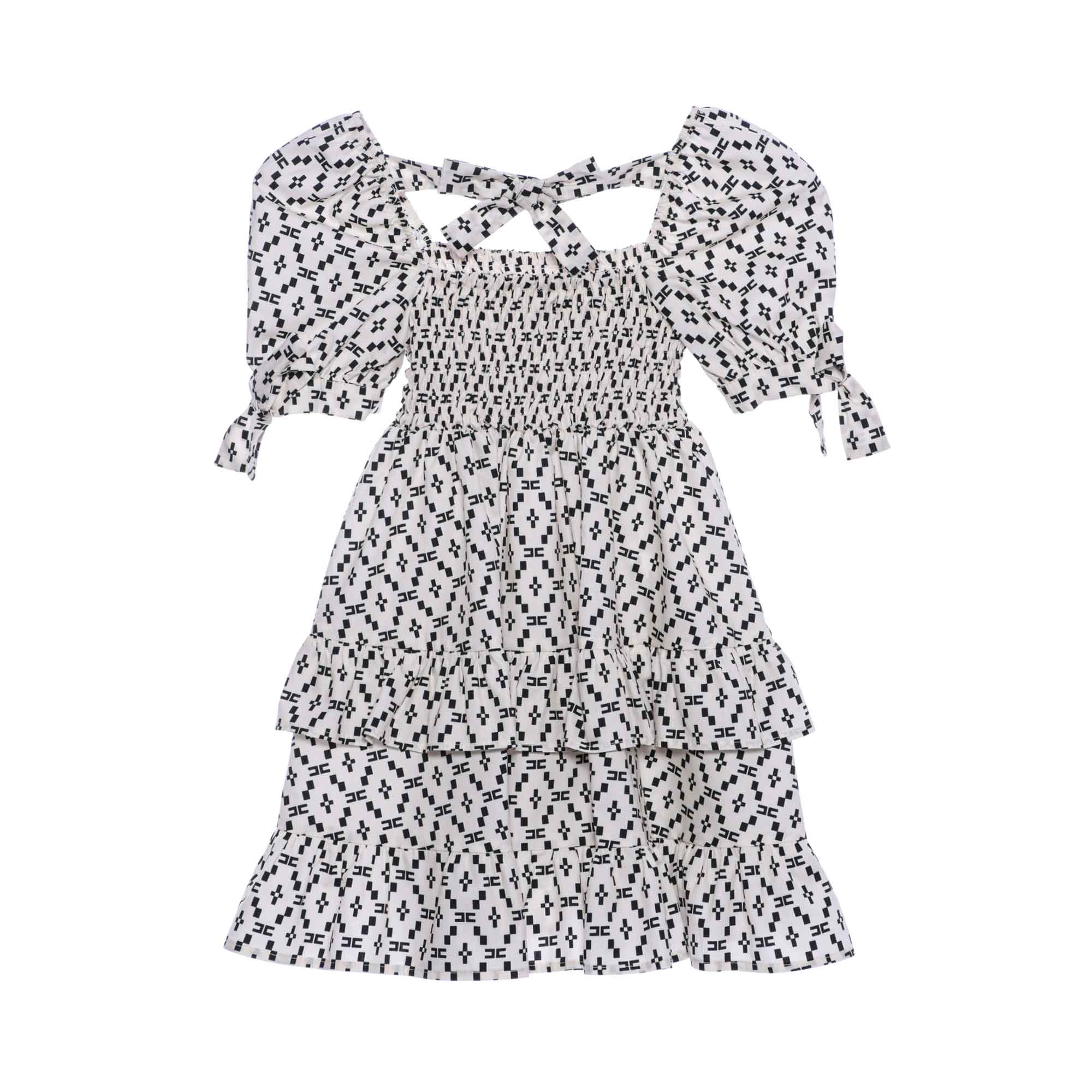 Elisabetta Franchi Kids Girl's White & Black Dress