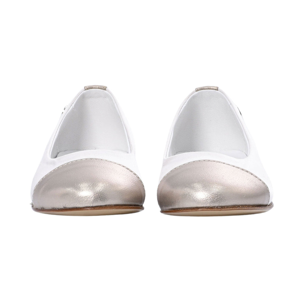 Elie Saab Kids Girl's White & Gold Ballerina