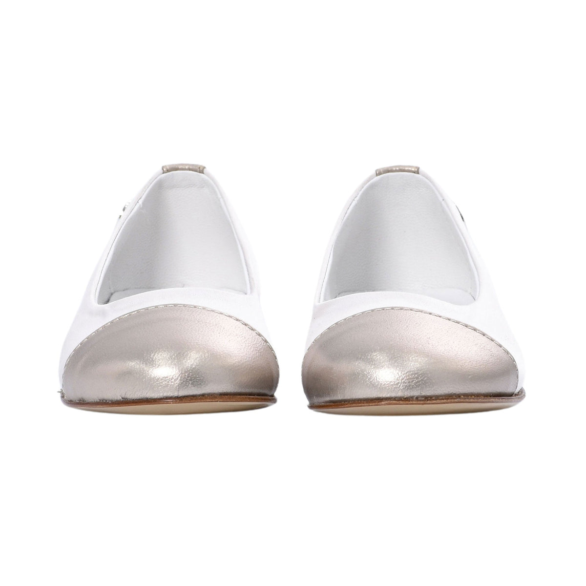 Elie Saab Kids Girl's White & Gold Ballerina