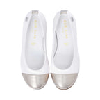 Elie Saab Kids Girl's White & Gold Ballerina