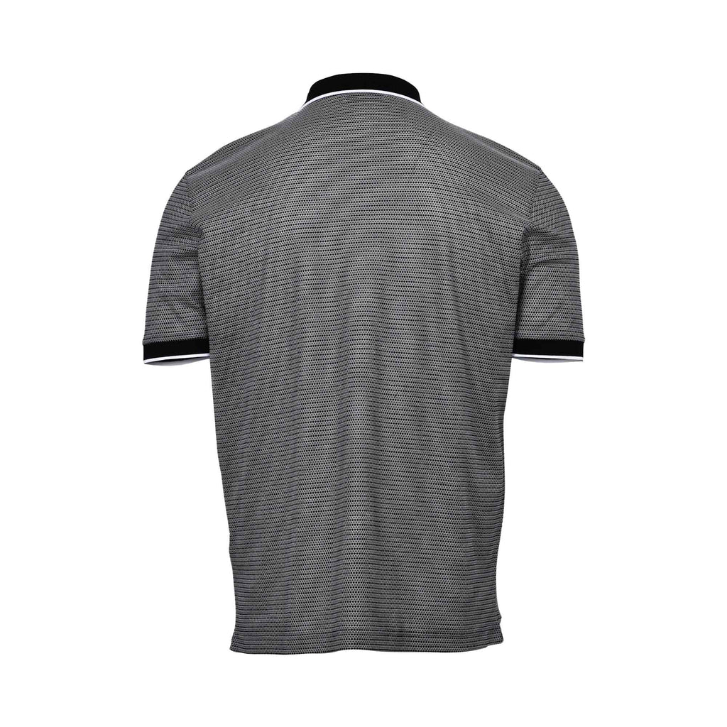 Gran Sasso Men's Patterned Knit Zip Polo Shirt - (Available in Black & Brown)
