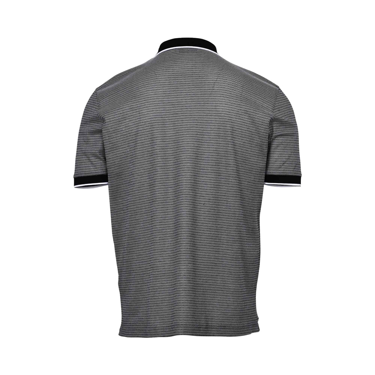 Gran Sasso Men's Patterned Knit Zip Polo Shirt - (Available in Black & Brown)