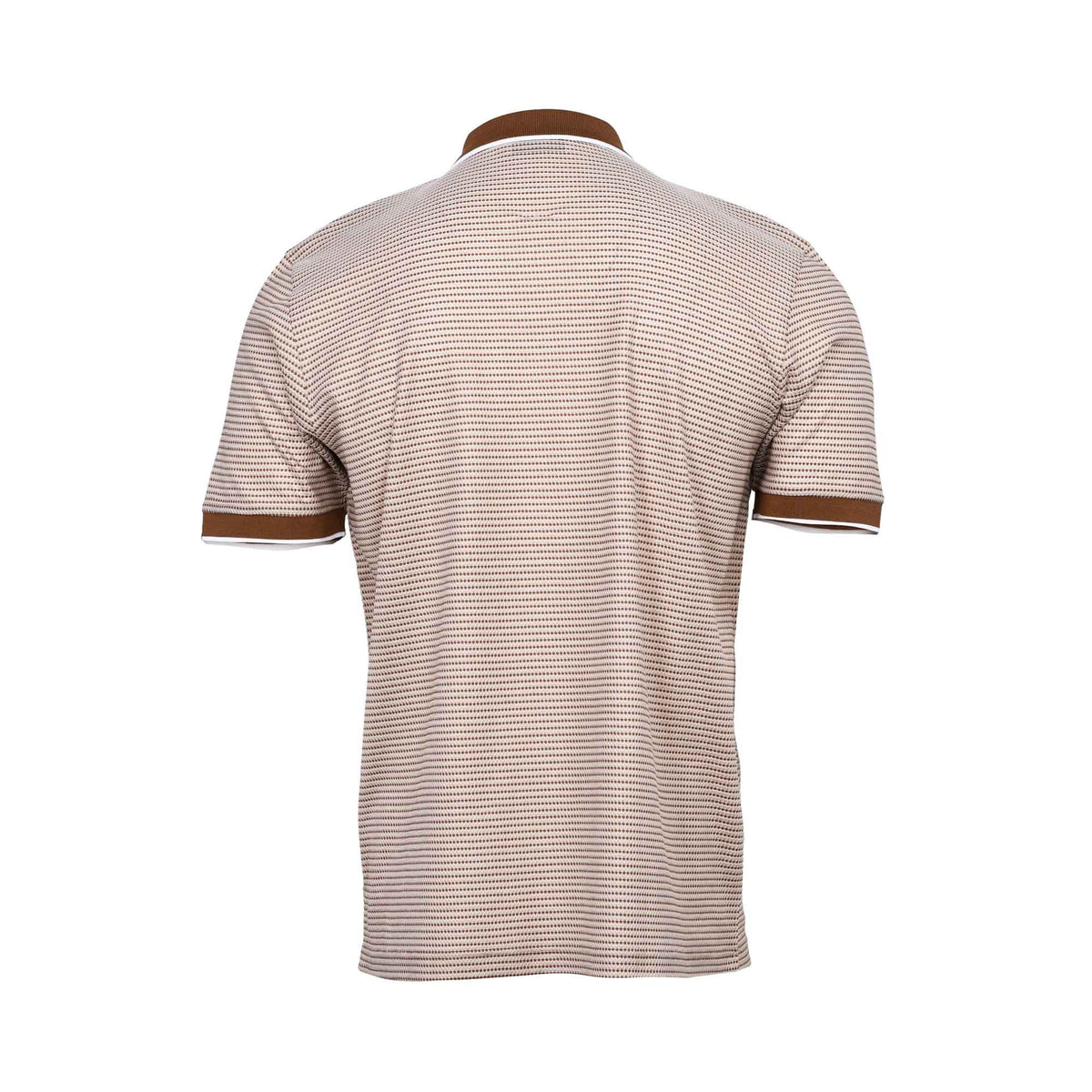Gran Sasso Men's Patterned Knit Zip Polo Shirt - (Available in Black & Brown)