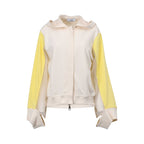 Jijil Women's Beige & Yellow Top With Hoodie