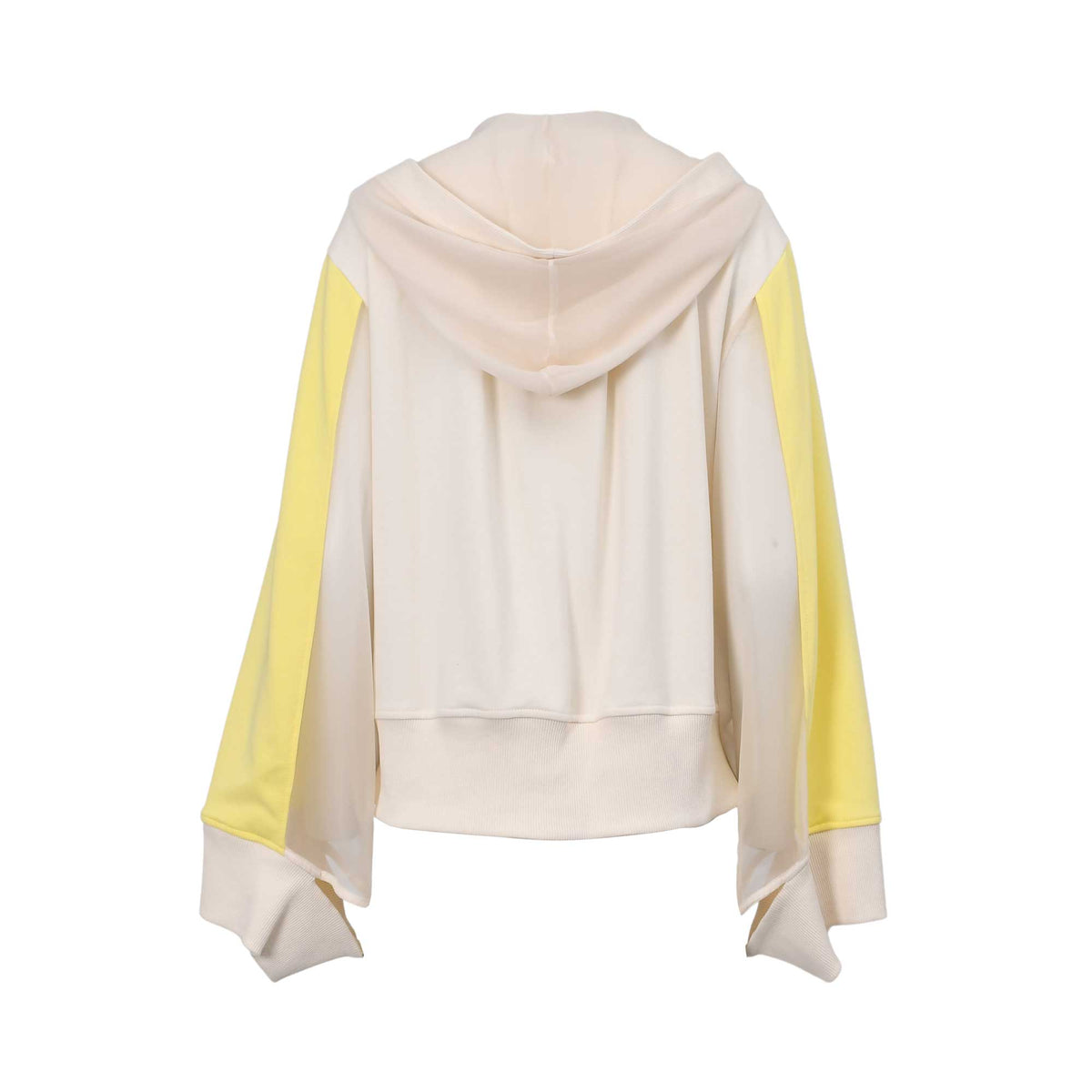 Jijil Women's Beige & Yellow Top With Hoodie