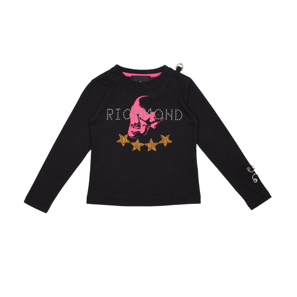 John Richmond Kids Sequins Black T-Shirt