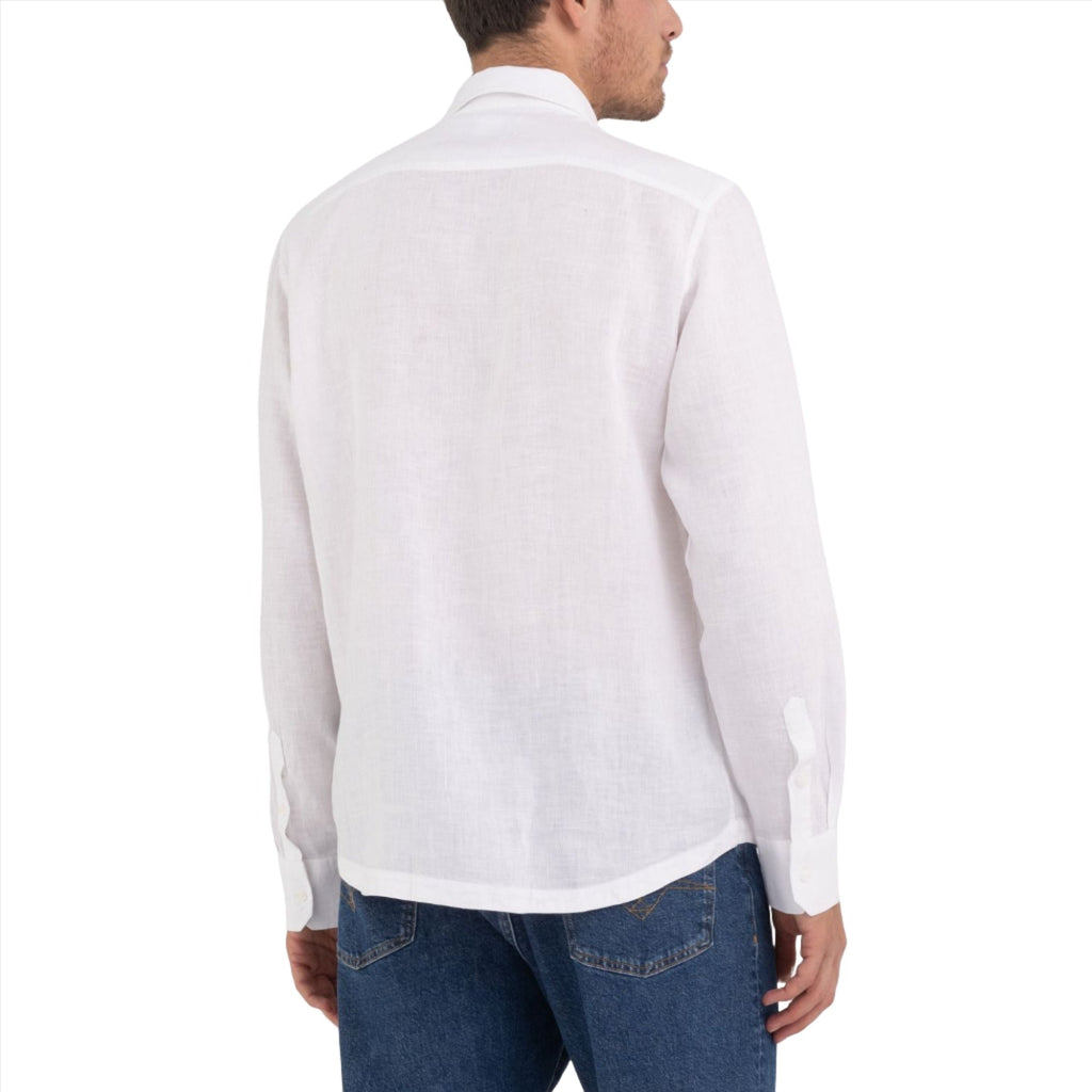 Replay Men's  Regular Fit Shirt in Linen with Pocket