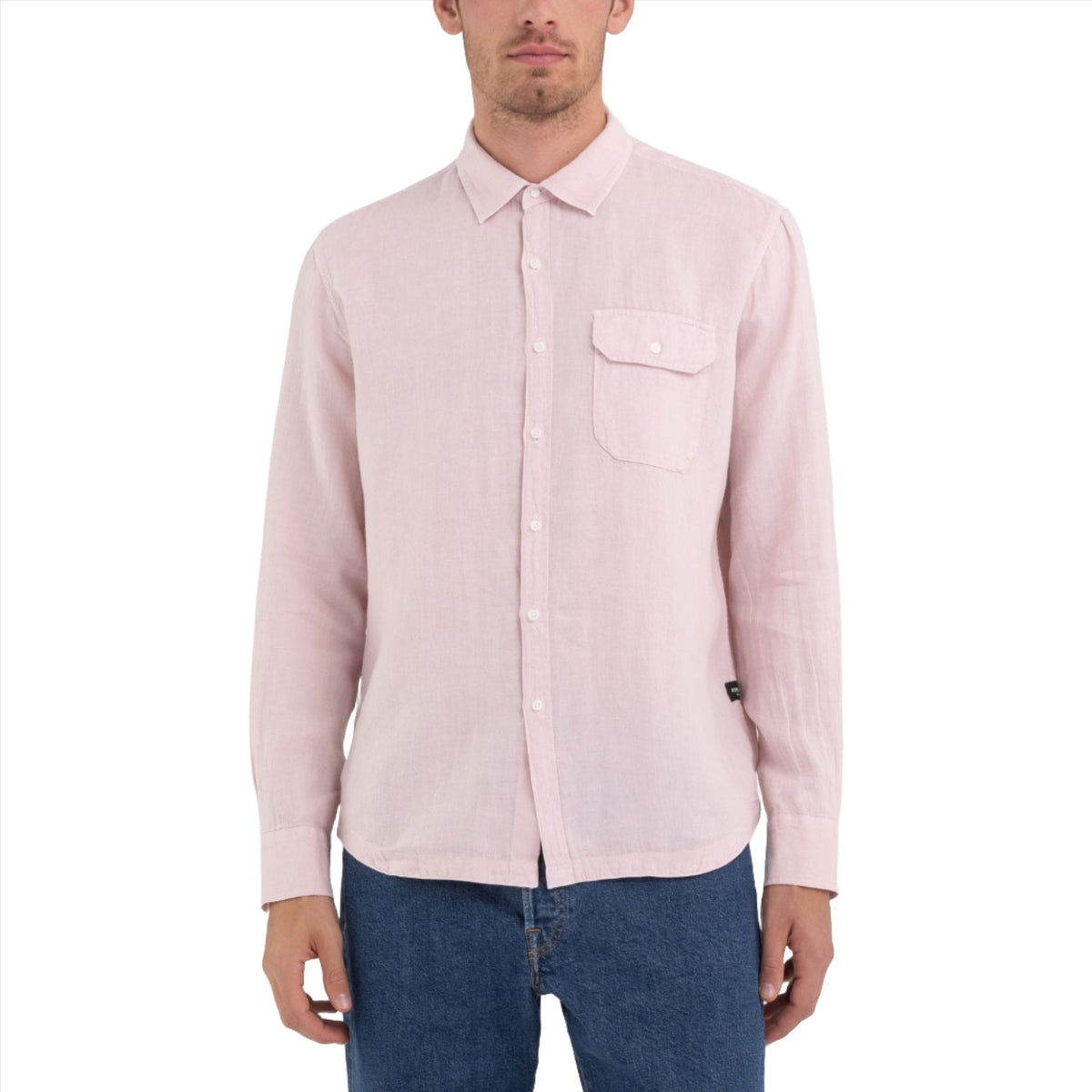 Replay Men's  Regular Fit Shirt in Linen with Pocket