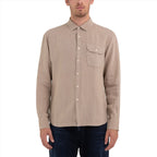 Replay Men's  Regular Fit Shirt in Linen with Pocket