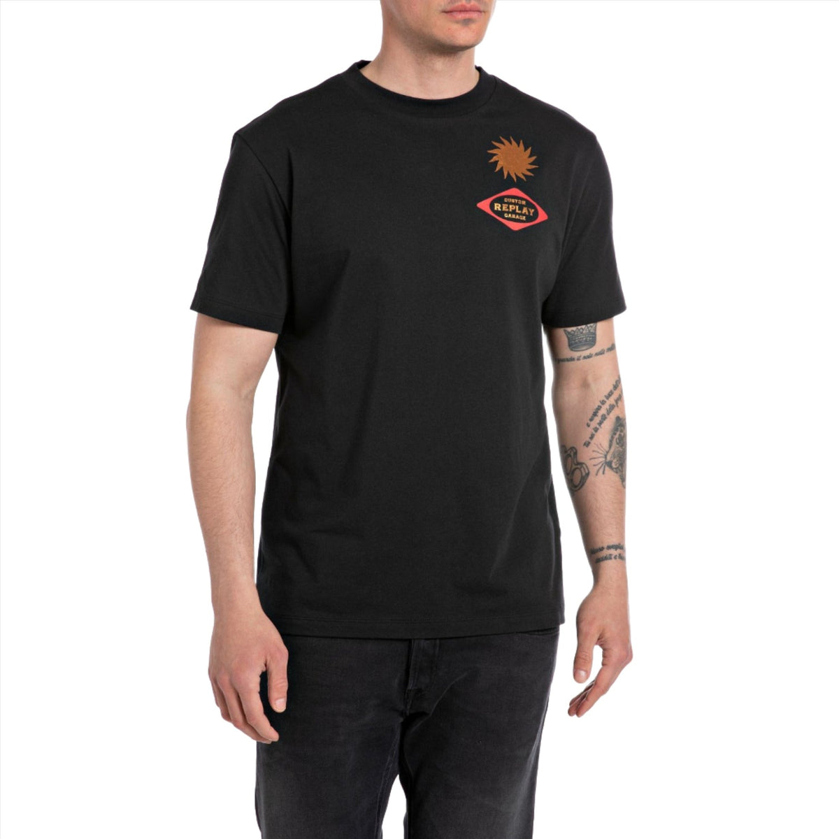 Replay Men's Jersey T-shirt with Custom Garage Print