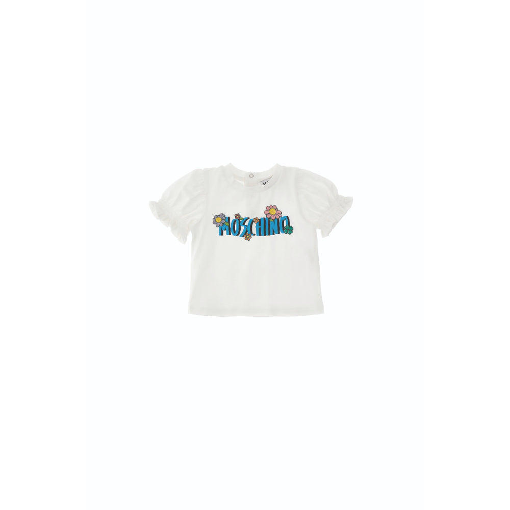 تي شيرت أبيض للبنات الرضع من Moschino Kids