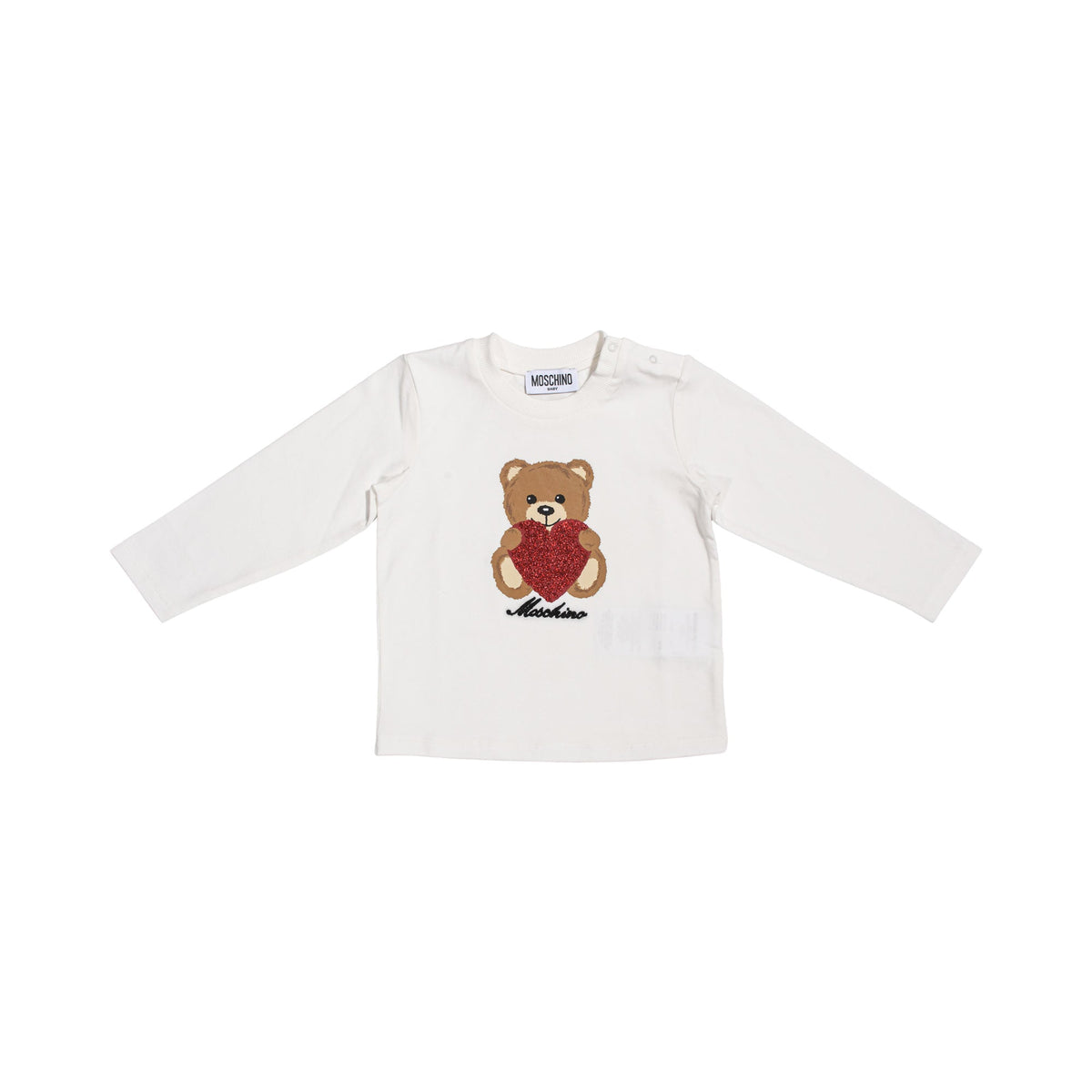 Moschino Kids White & Black Tracksuit for Baby Girl with Teddy Bear and Logo