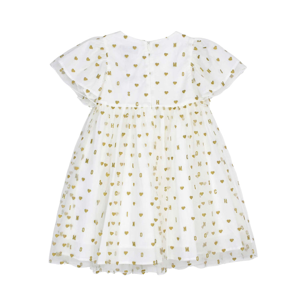 Moschino Kids Girl's Cloud Gold Hearts Dress