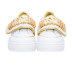 Moschino Kids Unisex White & Gold Sneaker