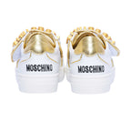 Moschino Kids Unisex White & Gold Sneaker