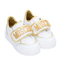 Moschino Kids Unisex White & Gold Sneaker