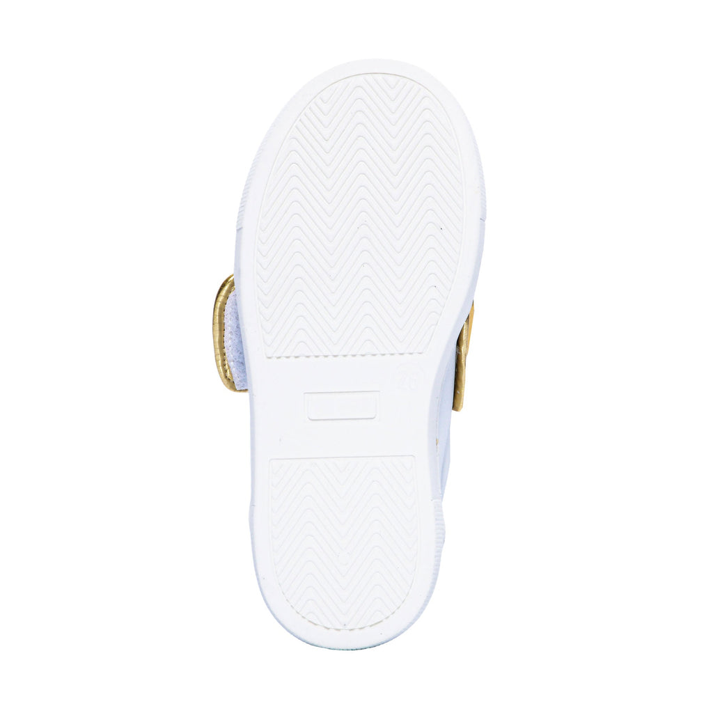 Moschino Kids Unisex White & Gold Sneaker