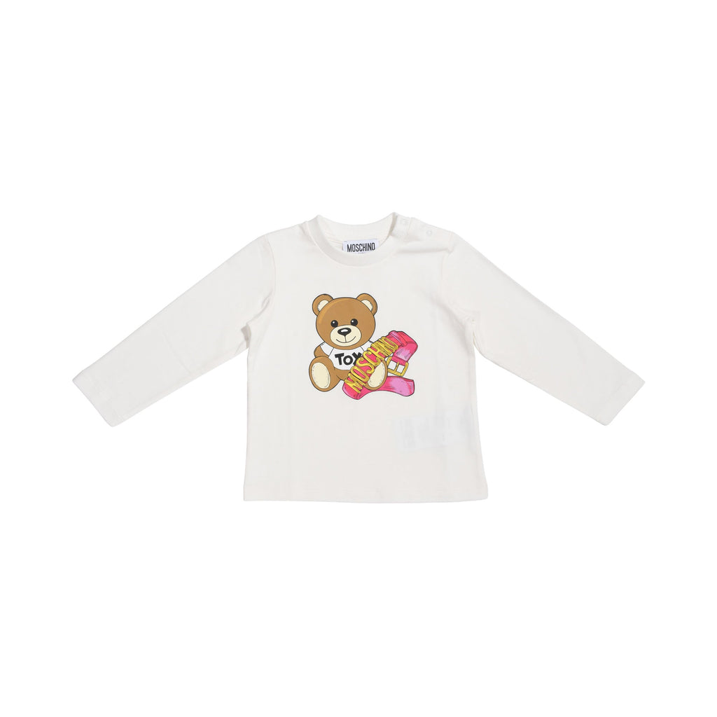 Moschino Kids Baby Girl's White Long Sleeve T-shirt