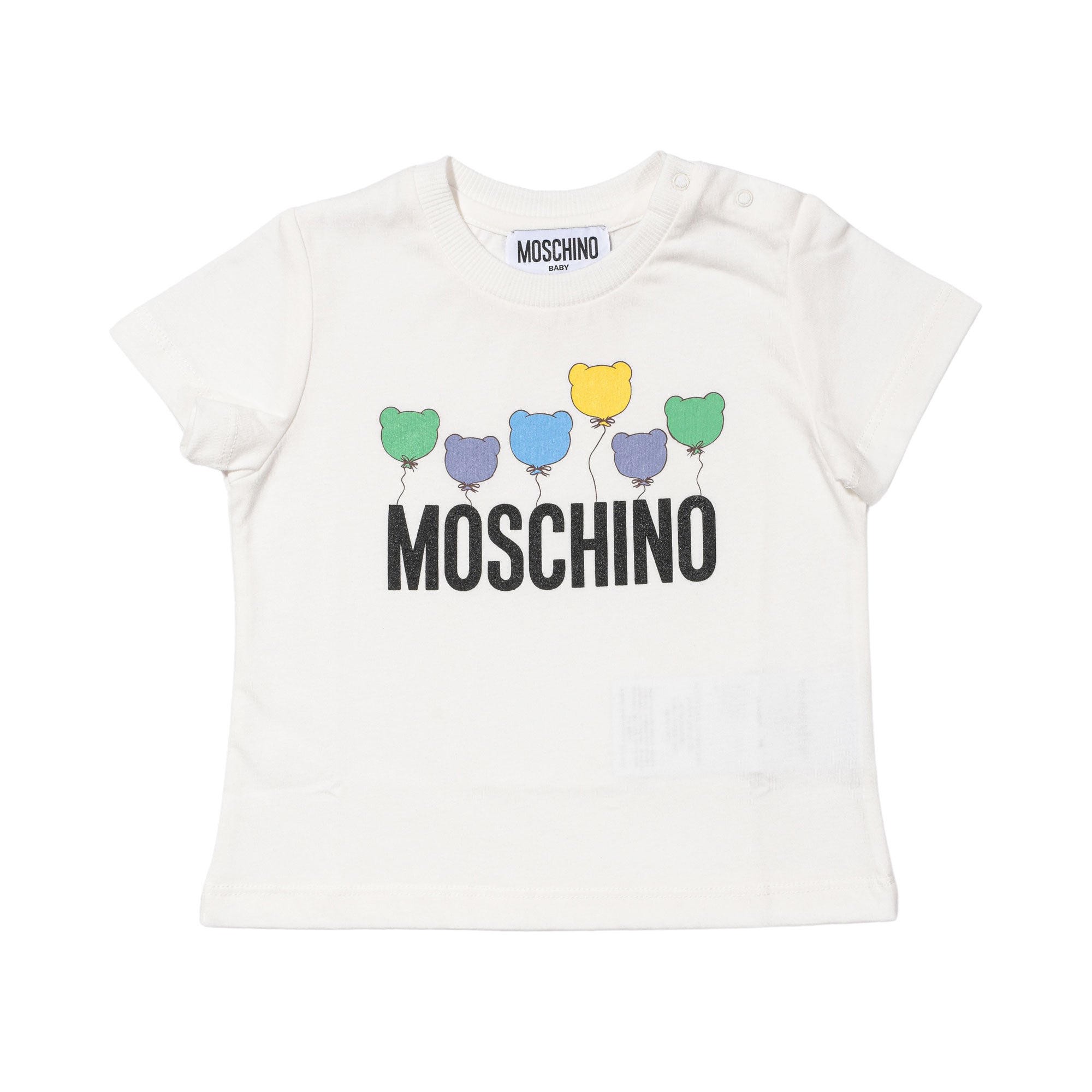Moschino Kids Baby Girl's White Top With Balloon and Logo Graphic