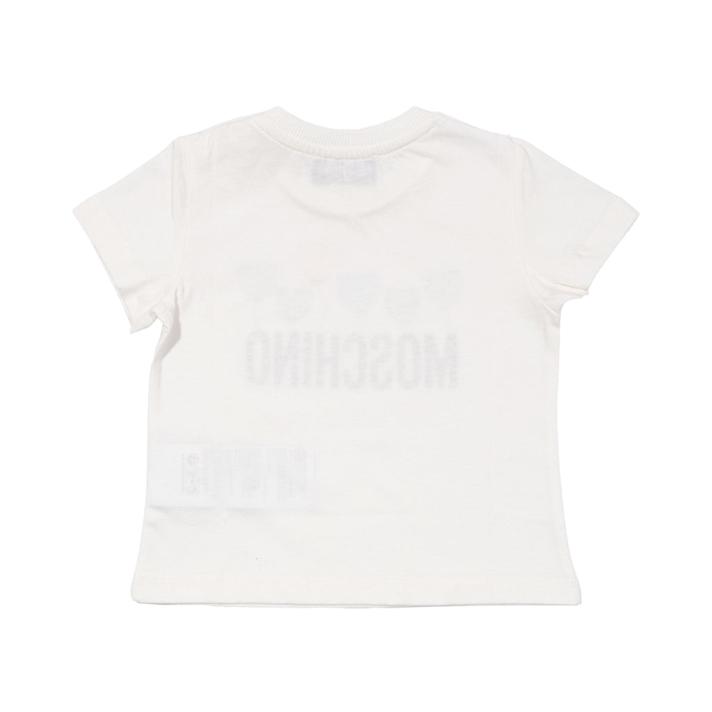 Moschino Kids Baby Girl's White Top With Balloon and Logo Graphic