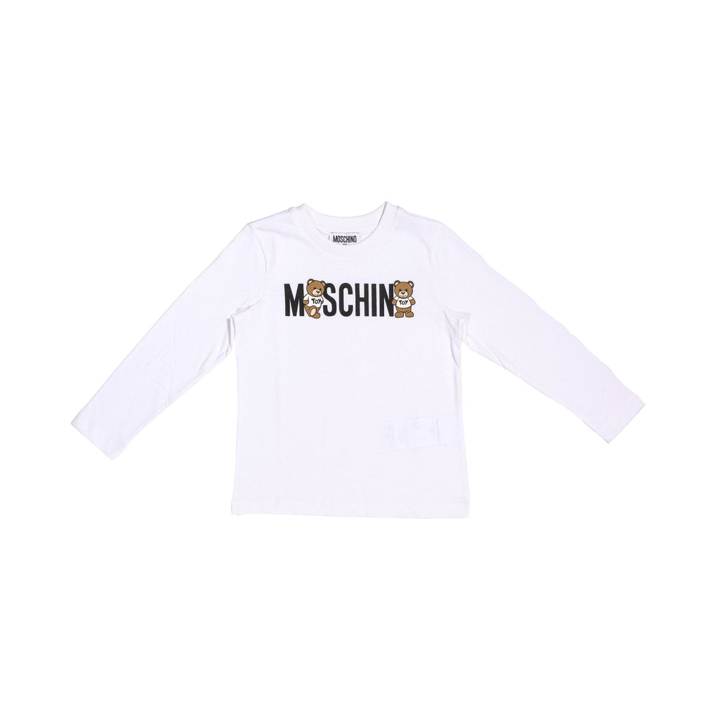 Moschino Kids Boy's Long Sleeve White T-Shirt