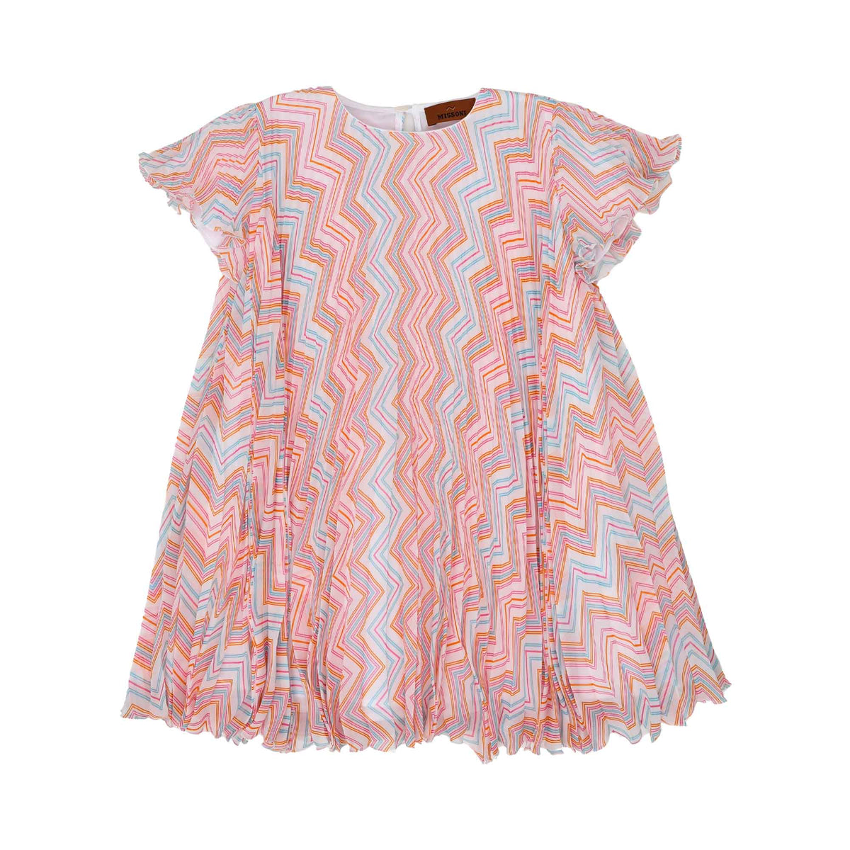Missoni Kids Girl's Pleated Chevron Knit Dress