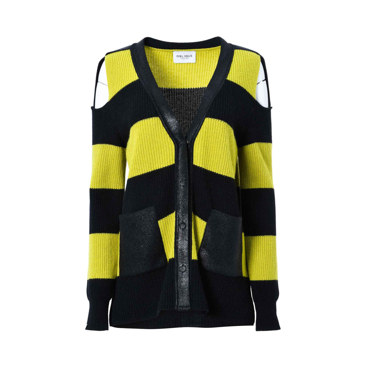 Oblique Women's Green & Black Cardigan